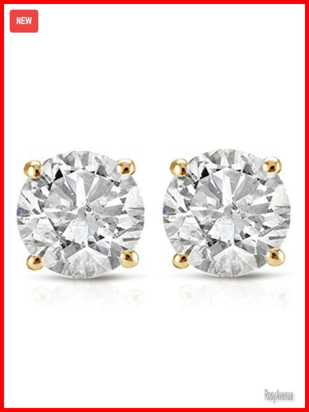 14K White Yellow Gold Diamond Screwback Stud Earrings 1 Ct